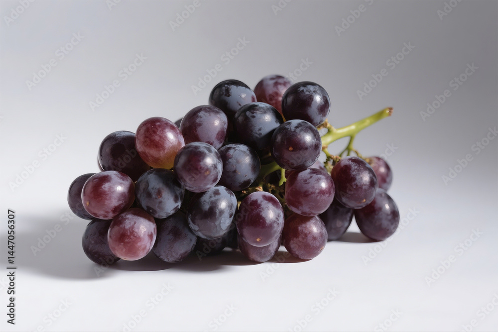 Fototapeta premium Fresh Grapes on Clean White Background