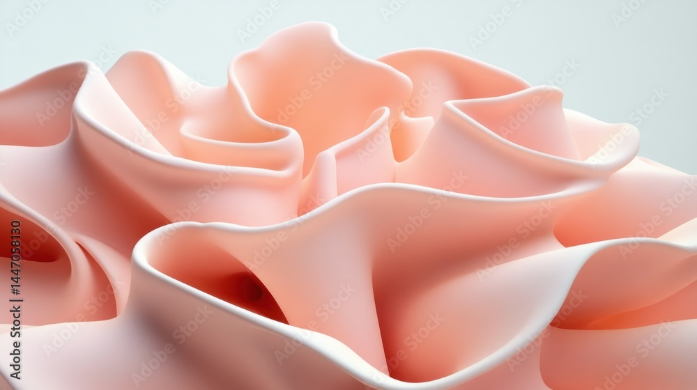 Fototapeta premium Abstract, rosy, sculpted forms create a dynamic, textured composition.