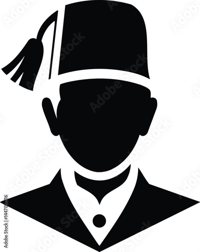 Traditional Fez Cap Silhouette