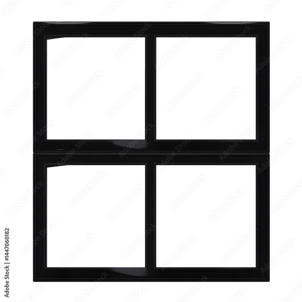 Illustration of Black Square Windows with Transparent Background Illustration of Black Square Windows with Transparent Background