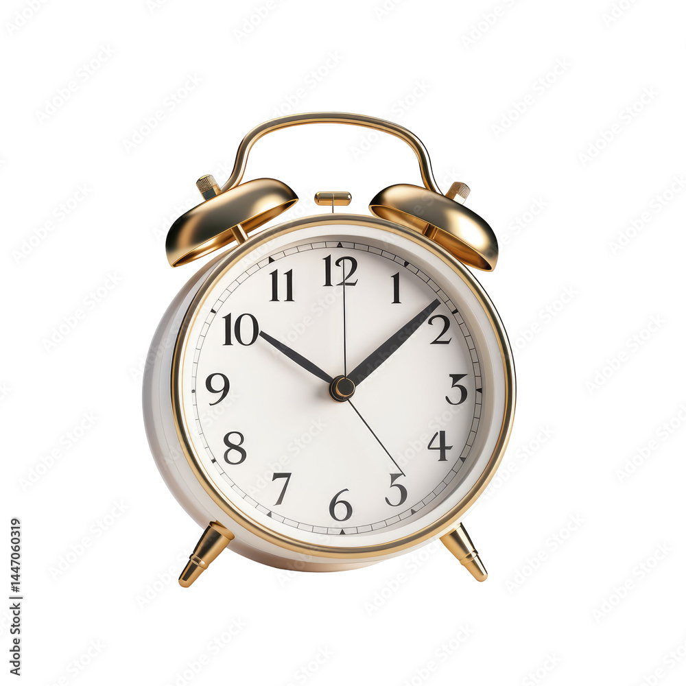 Classic Alarm Clock on White Background
Classic Alarm Clock on White Background