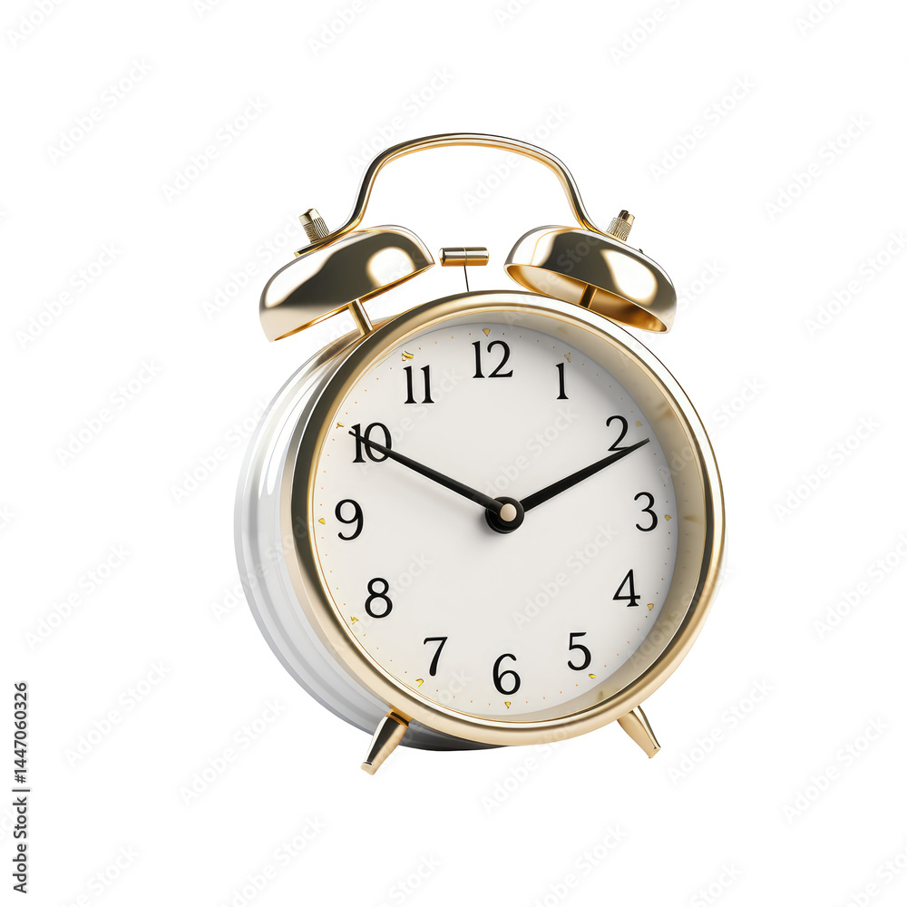 Classic Alarm Clock on White Background
Classic Alarm Clock on White Background