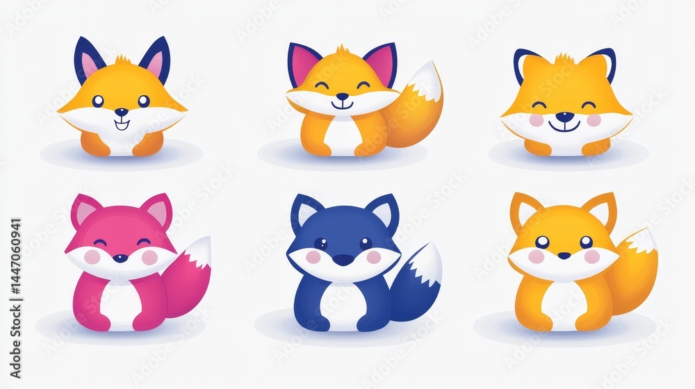 Charming pixel art fox collection whimsical forest animal illustrations for children's projects playful wildlife graphics for digital designs and prints Charming pixel art fox collection whimsical forest animal illustrations for children's projects playful wildlife graphics for digital designs and prints