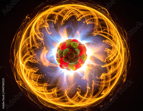 Obraz na płótnie 3d image of a nuclear fusion w salonie