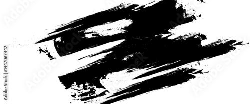 Vector black grunge brush stroke background.