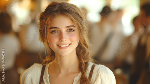 Smiling woman with braided hair