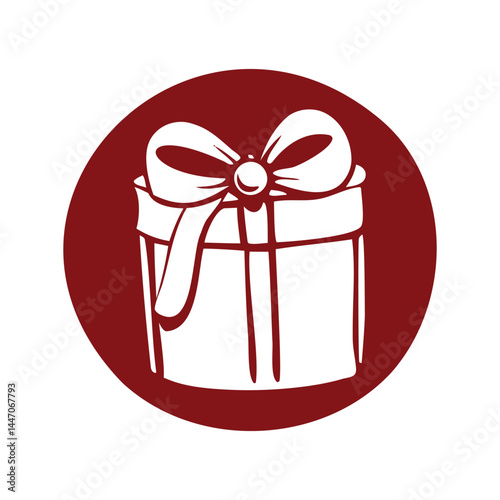 Vector illustration of a red gift box with a festive bow, perfect for holiday celebrations