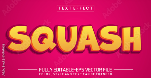 Squash font Text effect editable