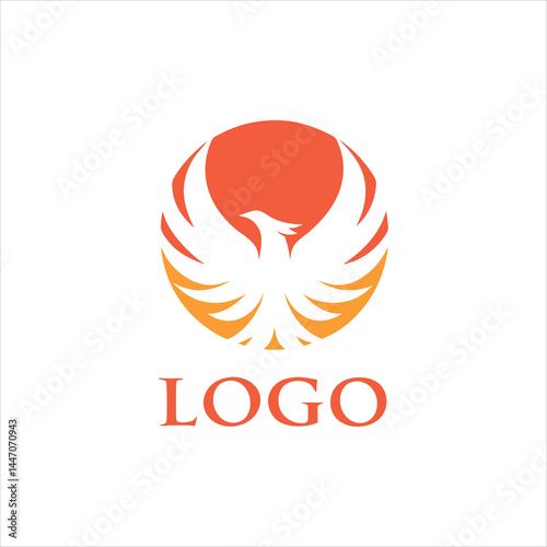 Phoenix Bird Logo with Gradient Shield