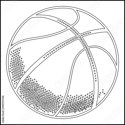 Black basketball ball vector illustration for sport design
