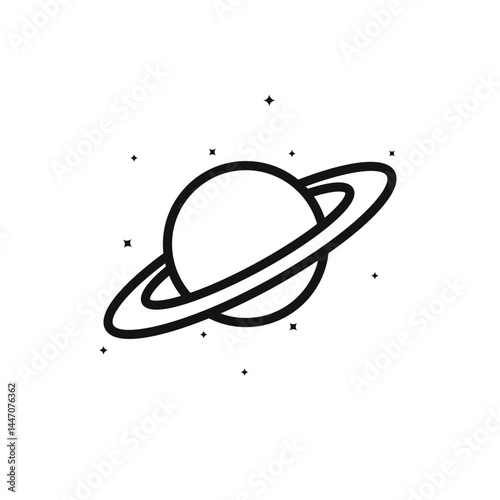 Cartoon saturn planet vector clipart template