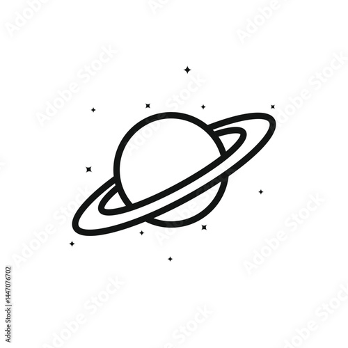 Cartoon saturn planet vector clipart template