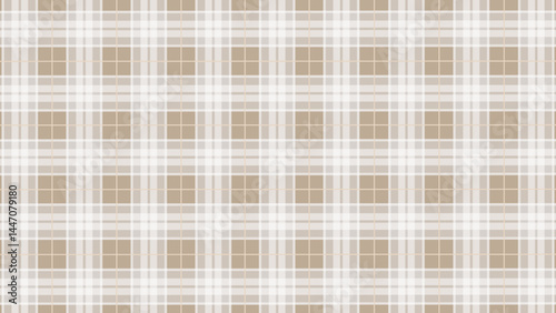 Brown and white  plaid fabric texture background. Luxury plaid checkered seamless pattern.