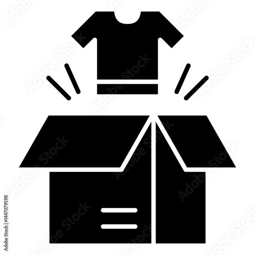 Unboxing glyph solid icon