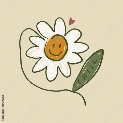 Hippie bohemian flower smile face groovy postmodern funky font 1960s boho psychedelic style. Perfect for posters, t shirts, collages, clothing, music albums and more. Vector clipart illustrations