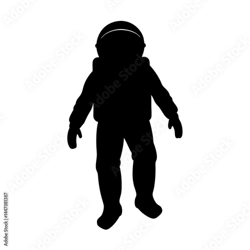 Silhouette of an astronaut figure, portraying space exploration and cosmic journey