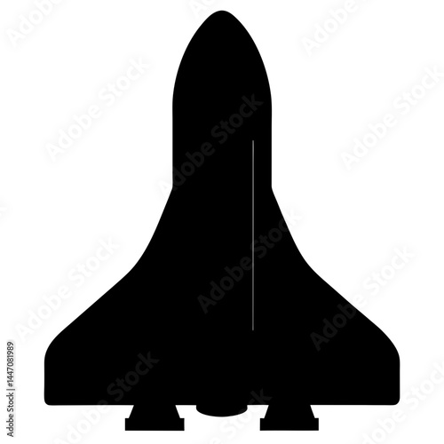 Silhouette of a Space Shuttle Ready for Launch into Space Travel