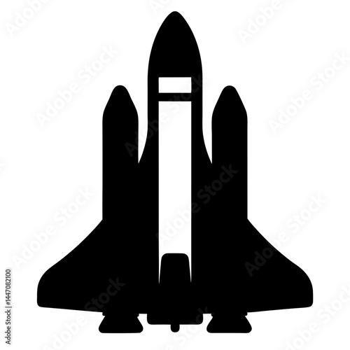 Silhouette of a majestic space shuttle ready for launch into orbit