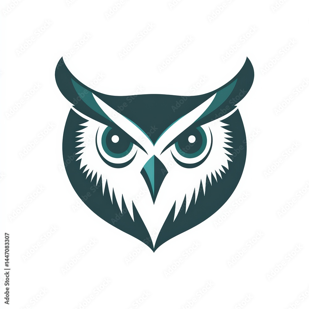 Stylish Owl Logo Design with Geometric Elements and Bold Colors Stylish Owl Logo Design with Geometric Elements and Bold Colors