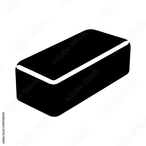 Simple black rectangle with rounded edges casting a subtle shadow vector