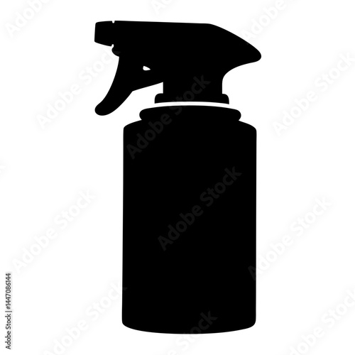 Silhouette of a spray bottle on a white background for design use