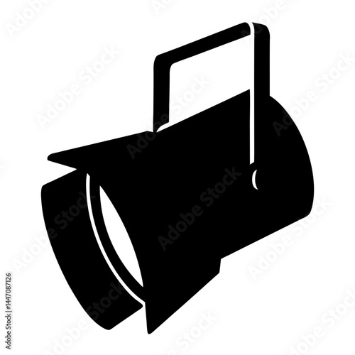 Black silhouette of stage light or spotlight for theatrical performance