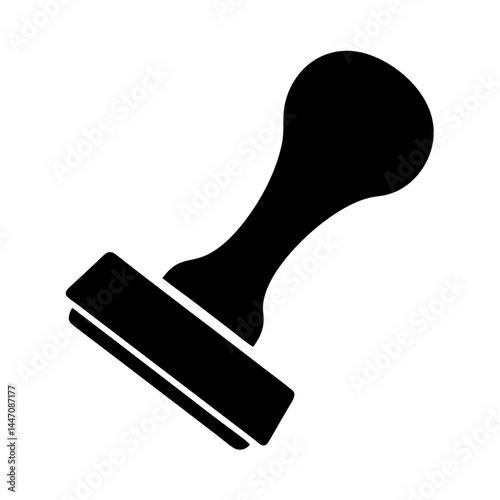 Black and white image of a rubber stamp for document authorization