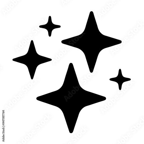 A cluster of glowing stars shining brightly against a white background