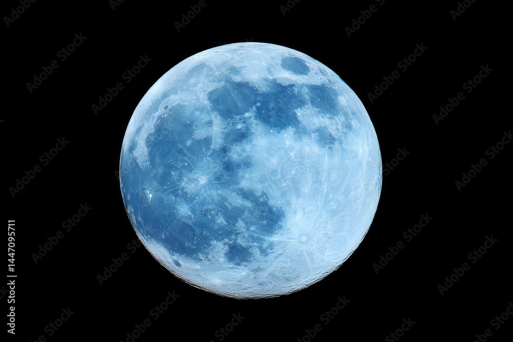 Fototapeta premium Full Blue Moon in Space