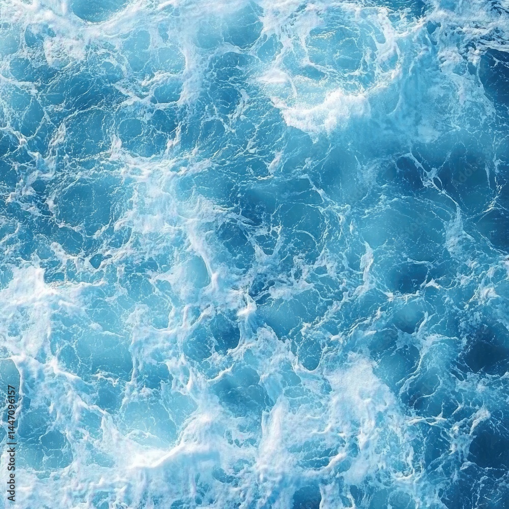 Obraz premium Ocean waves, powerful turquoise blue