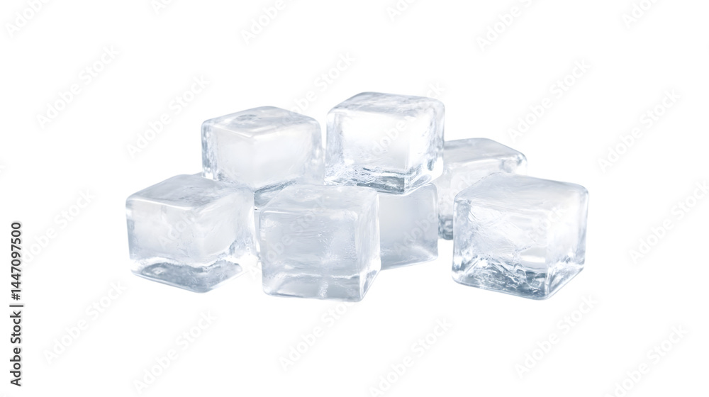 Isolated Ice Cubes Transparent Background Illustration Isolated Ice Cubes Transparent Background Illustration
