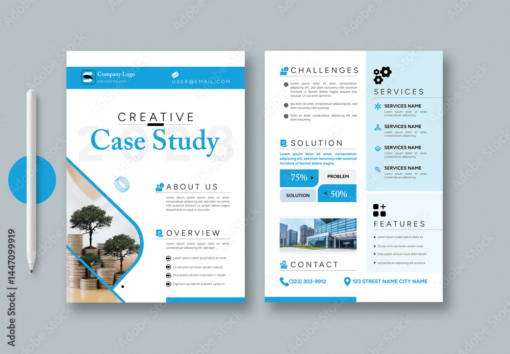 New Creative Case Study Layout Stock Template | Adobe Stock