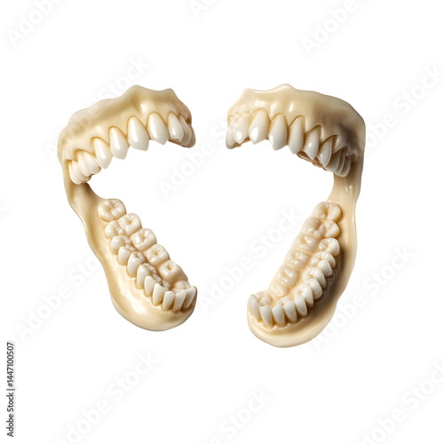 Artificial teeth isolated on white background