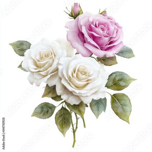 Elegant Pink and White Rose Floral Arrangement for Weddings