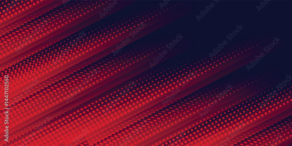 Fototapeta premium red halftone on blue background. Vector dotted sparkles or halftone shine pattern texture Pop Art Style Background. vector illustration