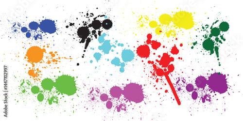 Paint splash set. for design use. Abstract vector illustration.