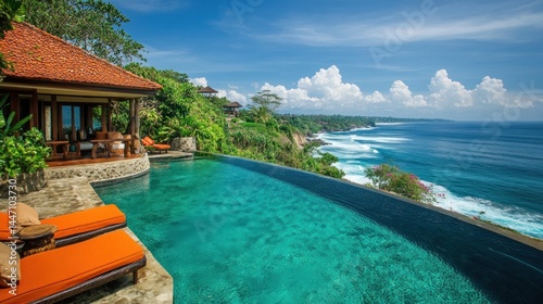 Luxury Villa with Infinity Pool Overlooking the Ocean in Bali