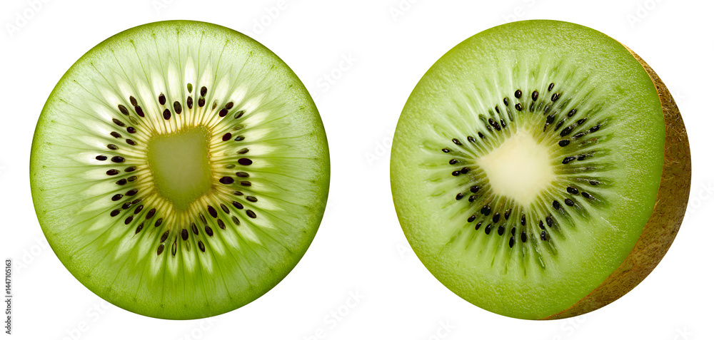 Fototapeta premium Kiwi fruit isolated on transparent background, cutout, png.