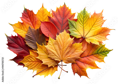 vibrant autumn leaves clipart image on transparent background