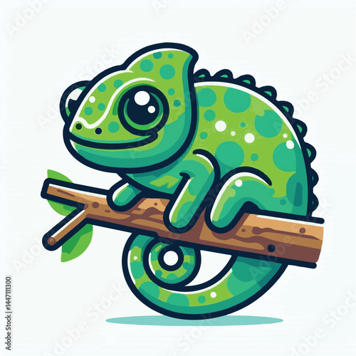 chameleon, animal, nature, green, reptile, art, wildlife, tropical, cute, camouflage, tail, lizard, colorful, beautiful, color, eye, fauna, pet, isolated, background, exotic, illustration, vector, whi