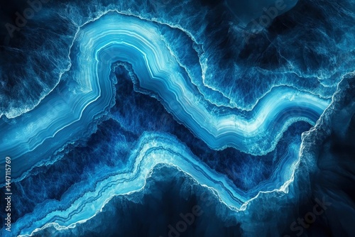 Ocean Agate: Deep Blue Abstract Marble Texture