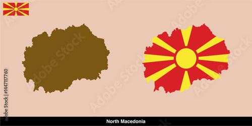 North Macedonia country map vector isolated on transparent background