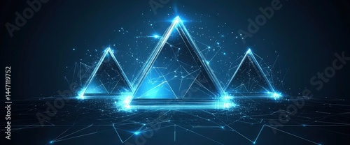 Luminous Triangular Pyramids: A Futuristic, Networked Art