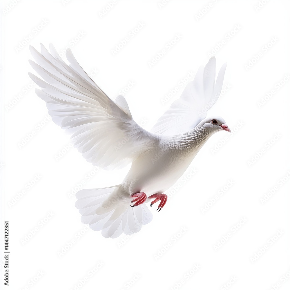 Obraz premium White Dove Takes Flight into the Sky Symbolizing Peace and Freedom