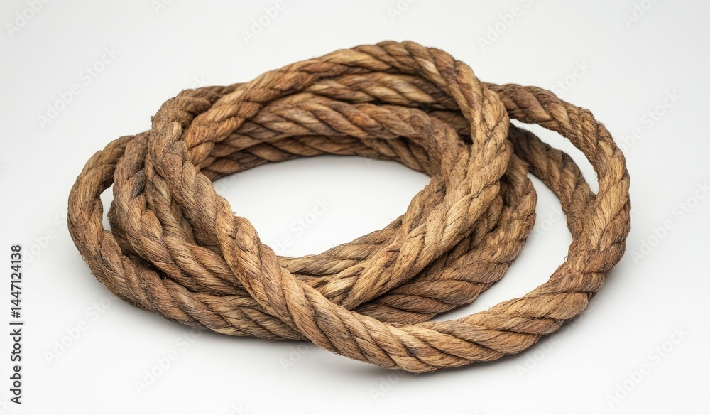 Rustic Brown Rope Coil: A Textured, Nautical Study Rustic Brown Rope Coil: A Textured, Nautical Study