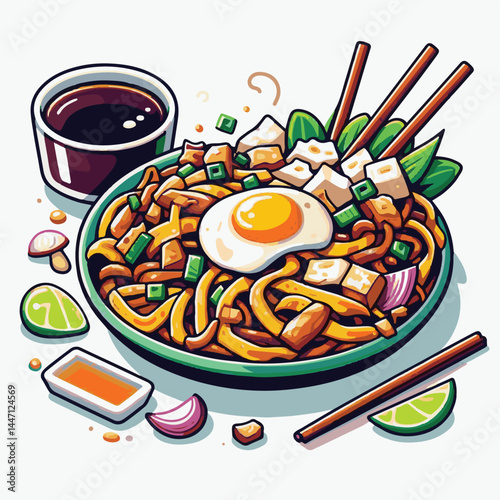 cuisine, delicious, traditional, meal, asian, food, dish, plate, singapore, dinner, malaysia, chinese, lunch, penang, stir, char, tasty, asia, teow, shrimp, noodles, sauce, noodle, hawker, popular, fr