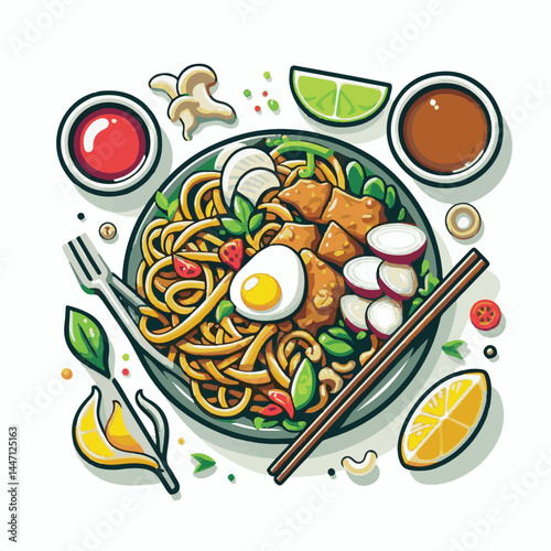 cuisine, delicious, traditional, meal, asian, food, dish, plate, singapore, dinner, malaysia, chinese, lunch, penang, stir, char, tasty, asia, teow, shrimp, noodles, sauce, noodle, hawker, popular, fr