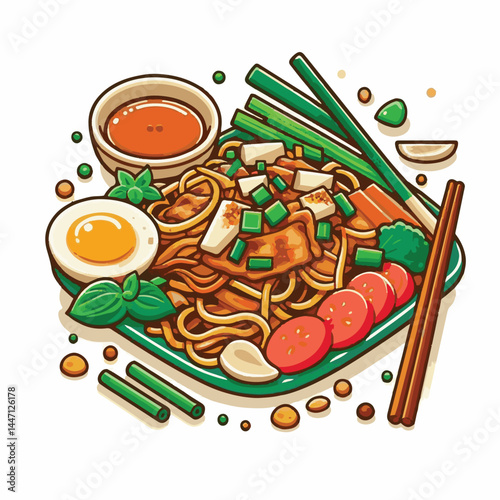 cuisine, delicious, traditional, meal, asian, food, dish, plate, singapore, dinner, malaysia, chinese, lunch, penang, stir, char, tasty, asia, teow, shrimp, noodles, sauce, noodle, hawker, popular, fr