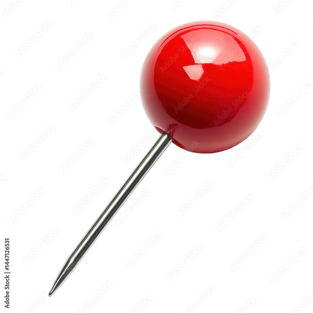 Red push pin isolated against a Transparent background for clear visibility and versatility in office and crafting use, Red push pin isolated on PNG background Red push pin isolated against a Transparent background for clear visibility and versatility in office and crafting use, Red push pin isolated on PNG background
