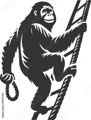 orangutan vector black